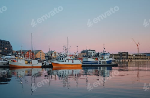Preview: marina/harbour in a city of Tromso, arctic norway