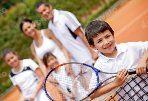 Preview: Young Male Tennis Player And His Family