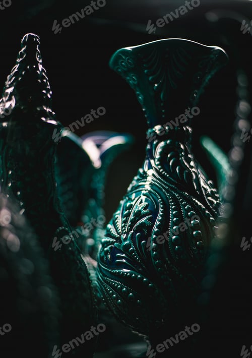 Preview: Closeup shot of a vintage glass vase