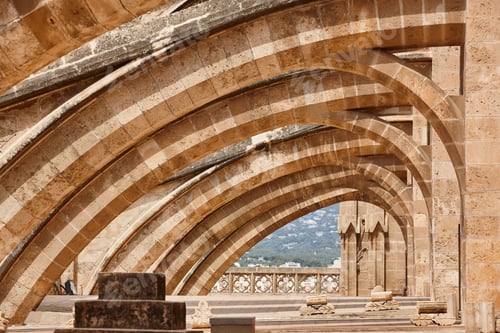 Preview: Palma de Mallorca cathedral flying buttress. Balearic islands. Spain