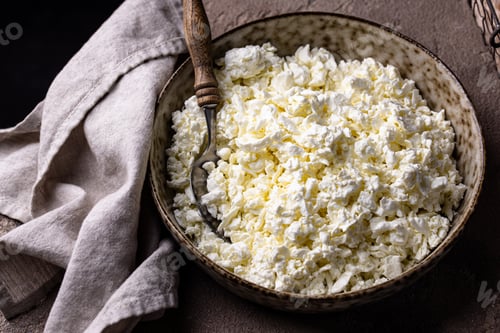 Preview: Cottage cheese on light background