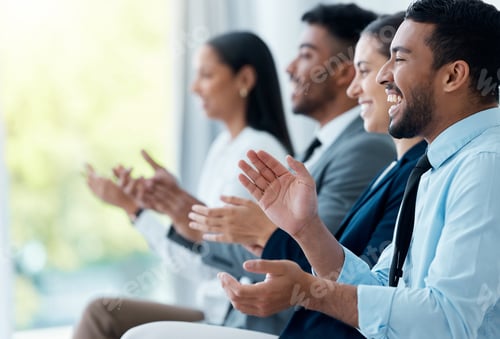 Preview: Shot of a group of businesspeople applauding during a seminar in the conference room