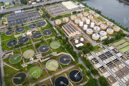 Preview: Sha Tin, Hong Kong 17 March 2019: Sewage treatment plant in Hong Kong