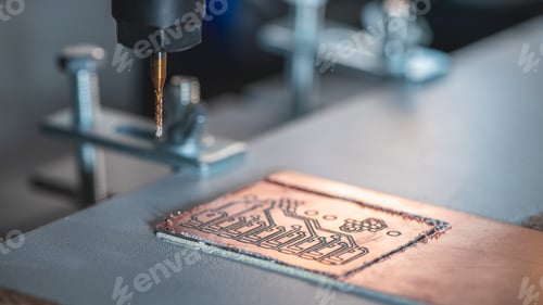 Preview: machine with numerical control CNC carries out milling of printed circuit boards, Circuit Engraving