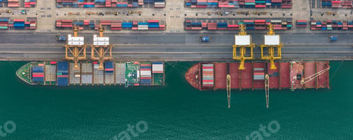 Preview: Industrial import-export port prepare to load containers.
