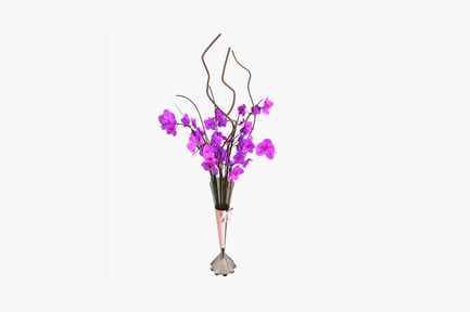 Preview: Cascading orchid arrangement with decorative stems