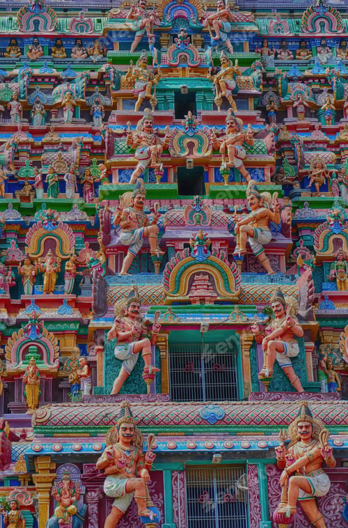 Preview: Gopuram of the Shiva Nataraja temple from the 12th century in Chidambaram, Tamil Nadu, India