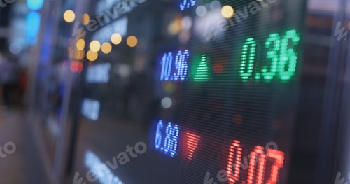 Preview: Stock market board at night