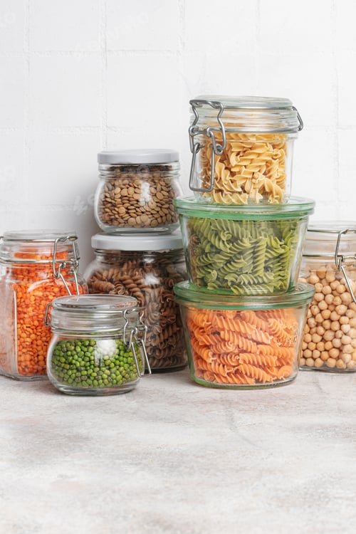 Preview: A variety of fusilli pasta from different types of legumes. Gluten-free pasta.