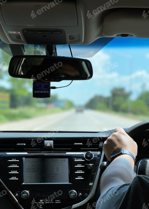 Preview: People craving on open road closeup indoor vehicle blur nature background