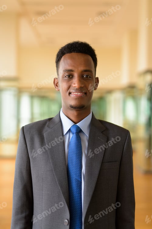 Preview: Portrait of handsome African businessman wearing suit and tie