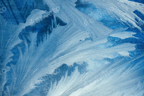 Preview: Fabulous frosty pattern on glass, New Years, winter background.