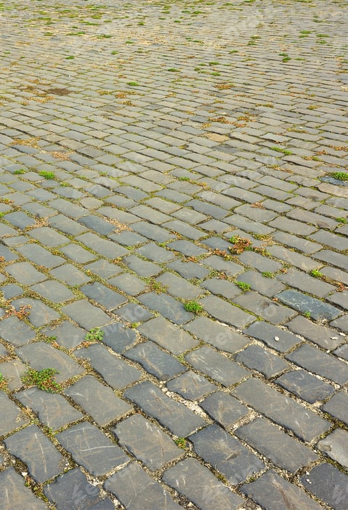 Preview: Photo of the site of a long and old worn paving slab