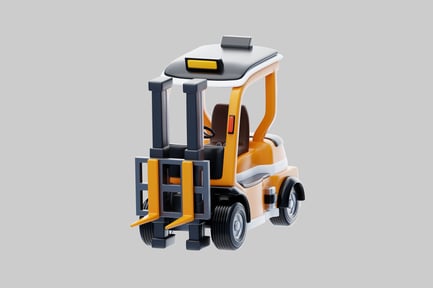 Preview: Cartoon forklift vehicle orange design