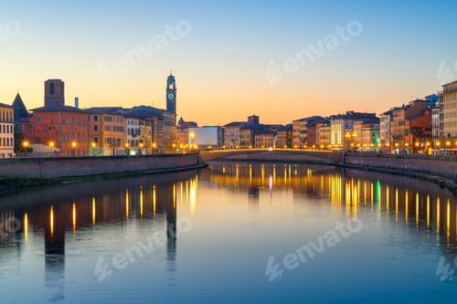 Preview: Pisa, Italy skyline on the Arno River