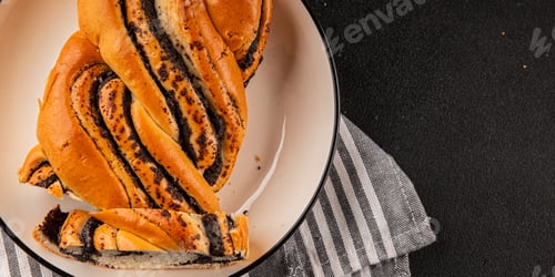 Preview: poppy seed roll braided poppy seed brioche sweet pastry dessert poppy seed roll