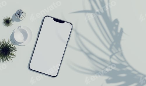 Preview: SmartDevice mock up design, 3D mock up phone on nature