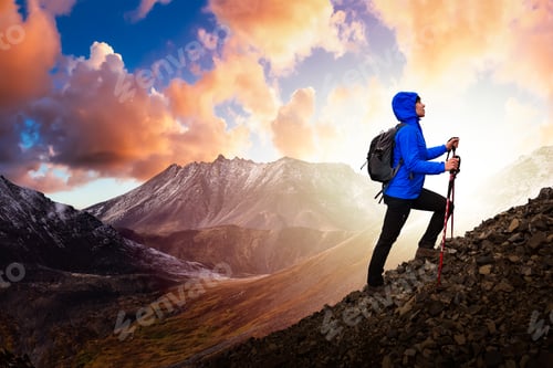 Preview: Adventurous Girl Hiking in the Canadian Mountains