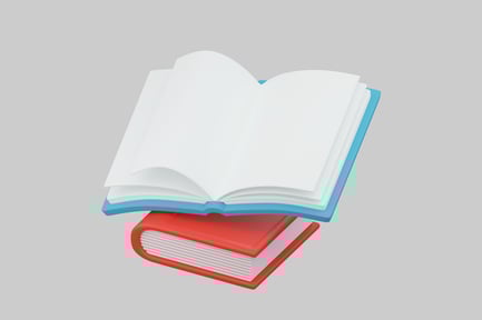 Stacked books open and closed