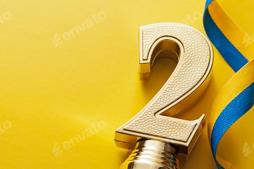 Preview: Gold number two 2nd place runner up trophy