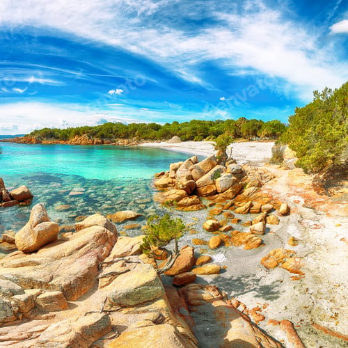 Preview: Enchanting view of Capriccioli beach in Costa Smeralda.