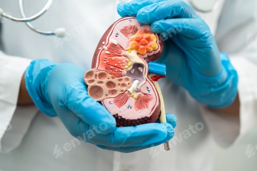 Preview: Kidney disease, Chronic kidney disease ckd, Doctor hold model to study and treat in hospital.