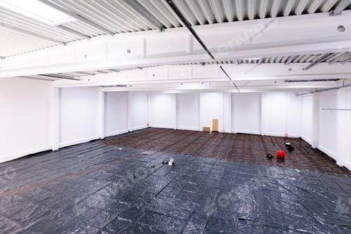 Preview: Warehouse construction site. Building a new industrial hall