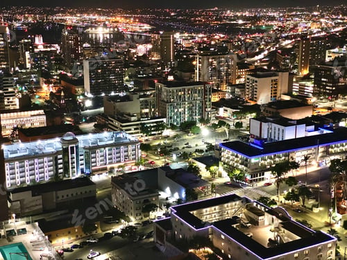 Preview: Beautiful view of downtown San Diego at night with city lights