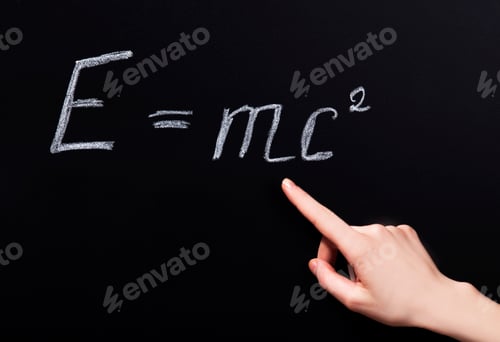 Preview: Student hand pointing on phisics formula.