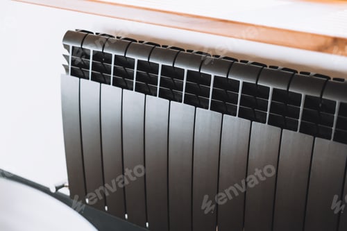Preview: Black aluminum alloy metal heating radiator for home.