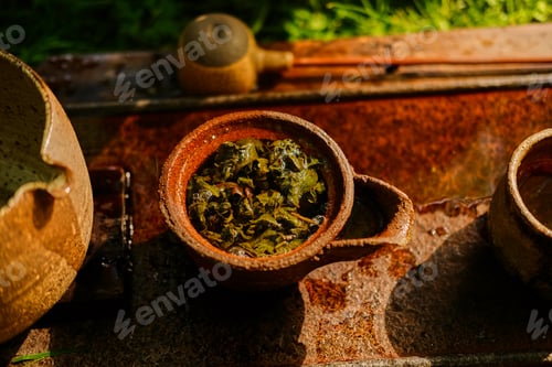 Preview: Chinese tea ceremony in a park.