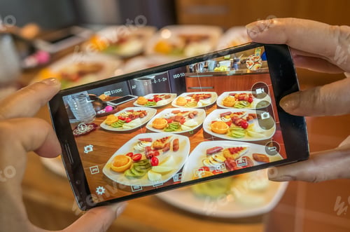 Preview: Taking Photo At Morning Breakfast On Table