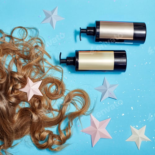 Preview: Shampoo and Hair with Star Decorations
