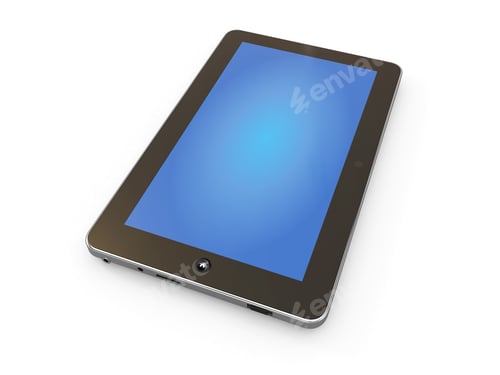 Preview: Tablet PC on white isolated background