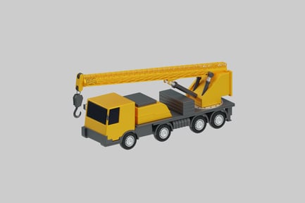 Aperçu: Plate-forme de camion-grue jaune vif