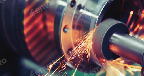Preview: Finishing metal working on high precision grinding machine in workshop