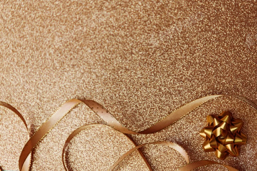 Preview: Christmas background with bokeh and a bow. Greeting card template