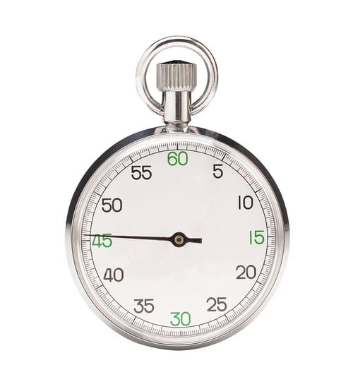 Preview: Analog Stopwatch Close Up on White Background