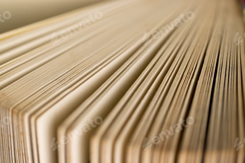 Preview: Micro of book pages and copy space on grey background