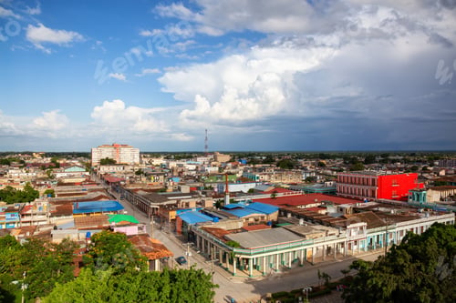 Preview: Aerial view of a small Cuban Town, Ciego de Avila