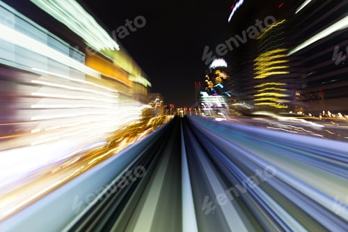 Preview: Truck light trail in city