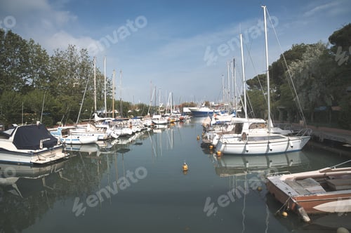 Preview: The canal port in Cesenatico with moored boats