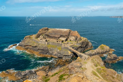 Preview: Fort des Capucins a rocky islet with a war fort, cliff in the town of Roscanvel