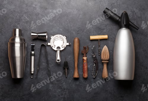 Preview: Cocktail utensils. Set of bar tools