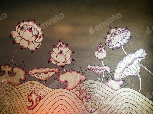 Preview: style background royal single meditation lily fountain asian facade sila