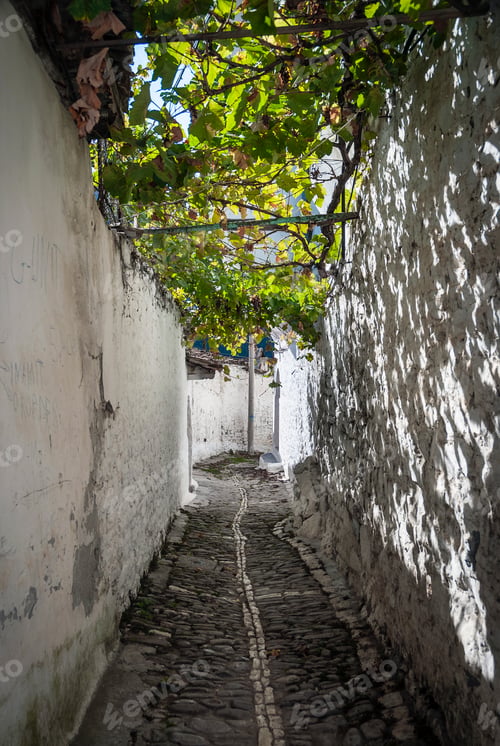 Preview: street in berat old town in albania