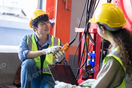 Preview: Team engineer technical department working in power plant control panel of industry factory.