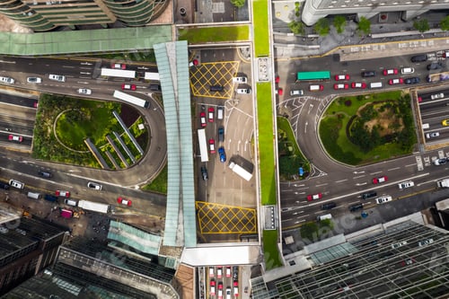 Preview: Central, Hong Kong-01 November 2018: Top down view of Hong Kong business district