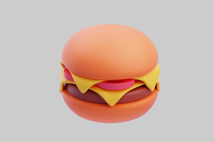 Preview: Hamburger with layered cheese and circular elements