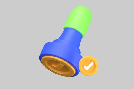 Preview: Approved rubber stamp, checkmark coin